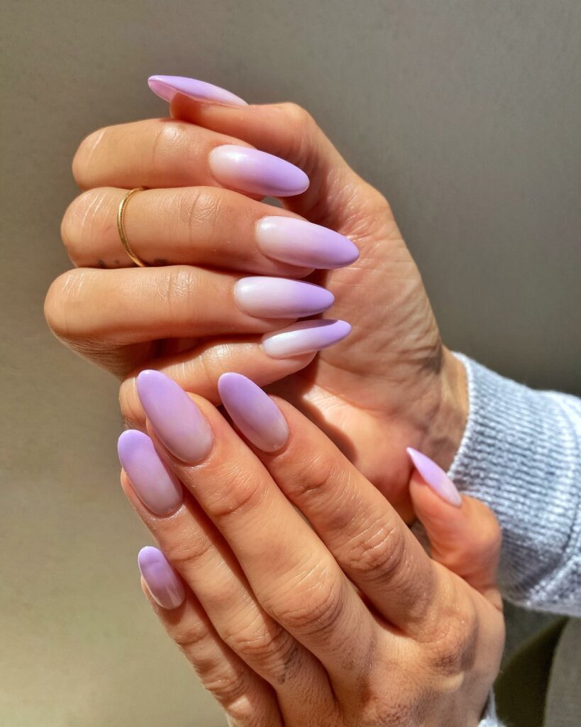 Long Light Lavender with Purple Manicure