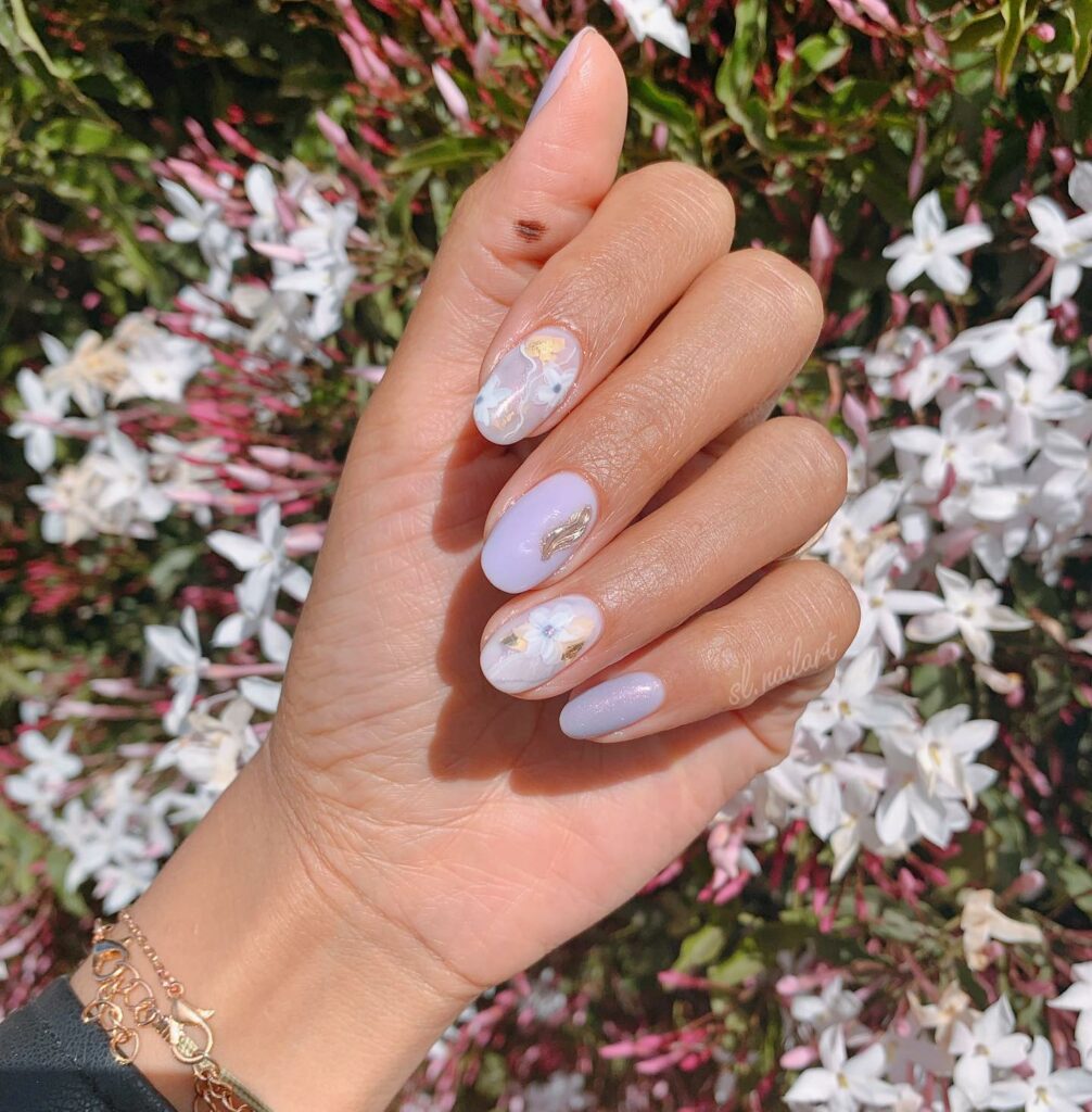 Marble with Flower Accents