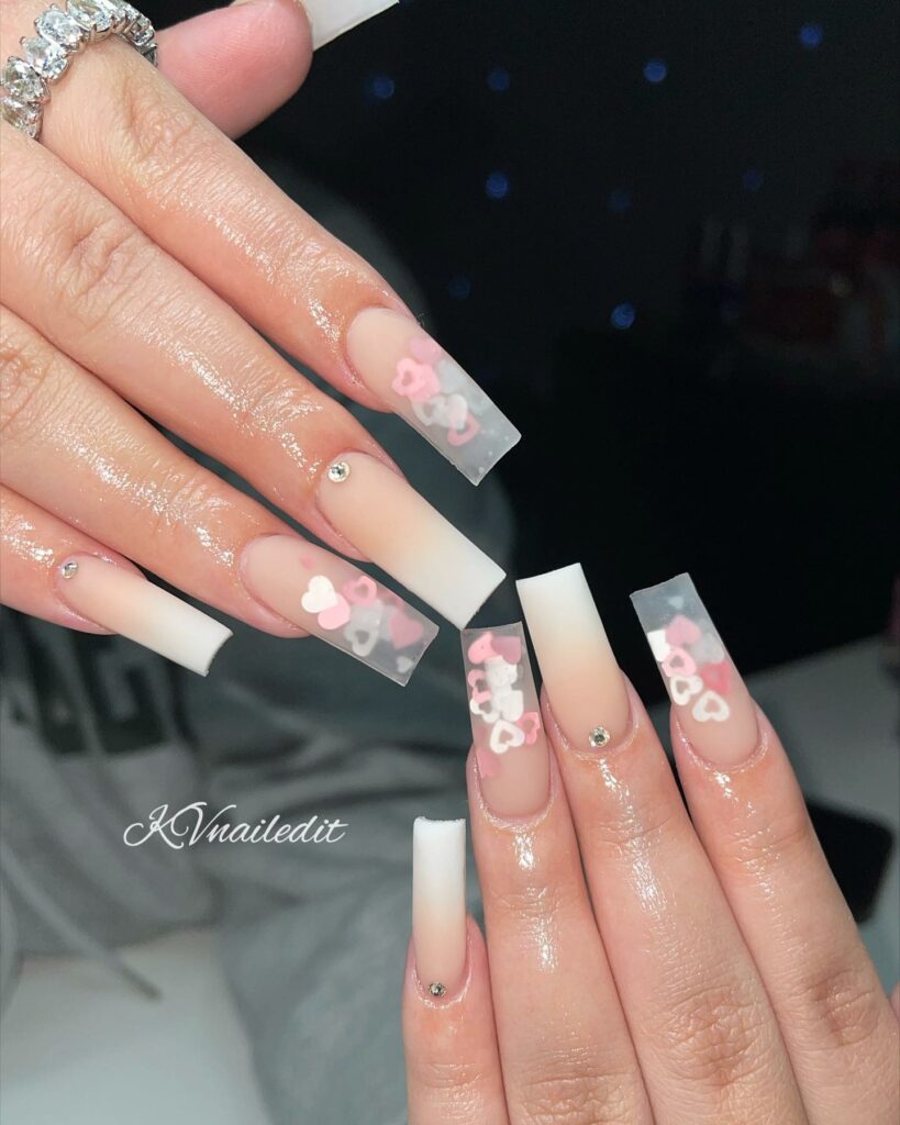 Matte French Ombre Nails