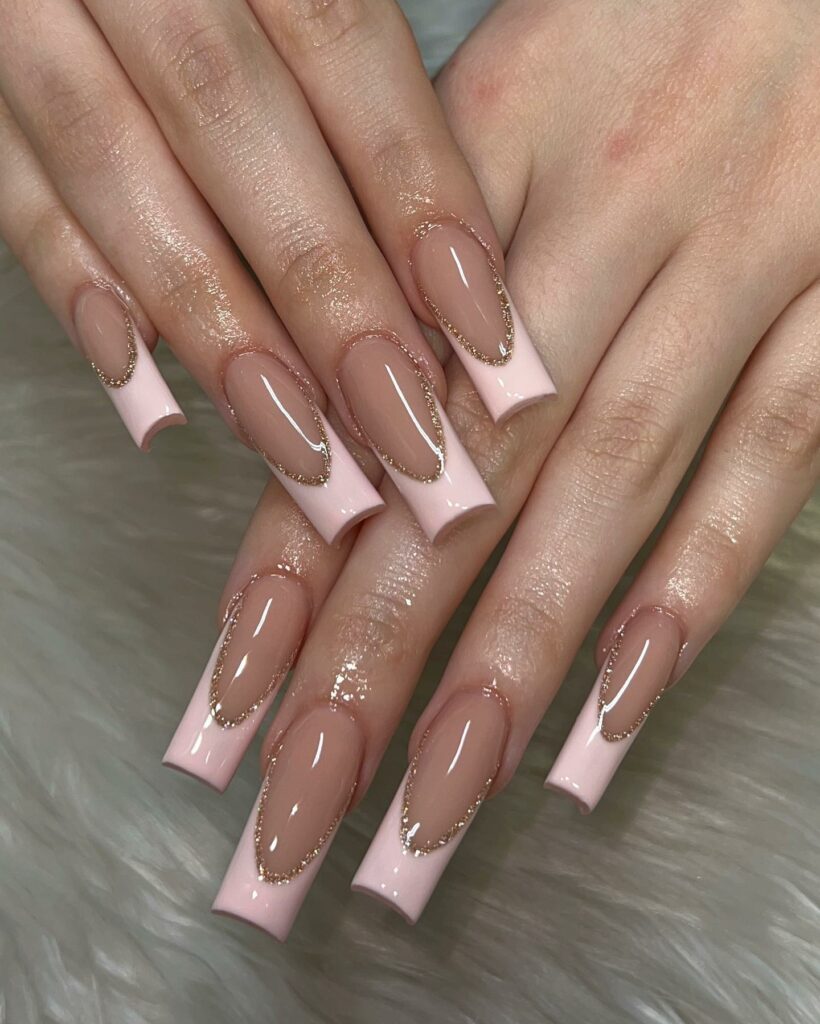 Matte Gold French Tips