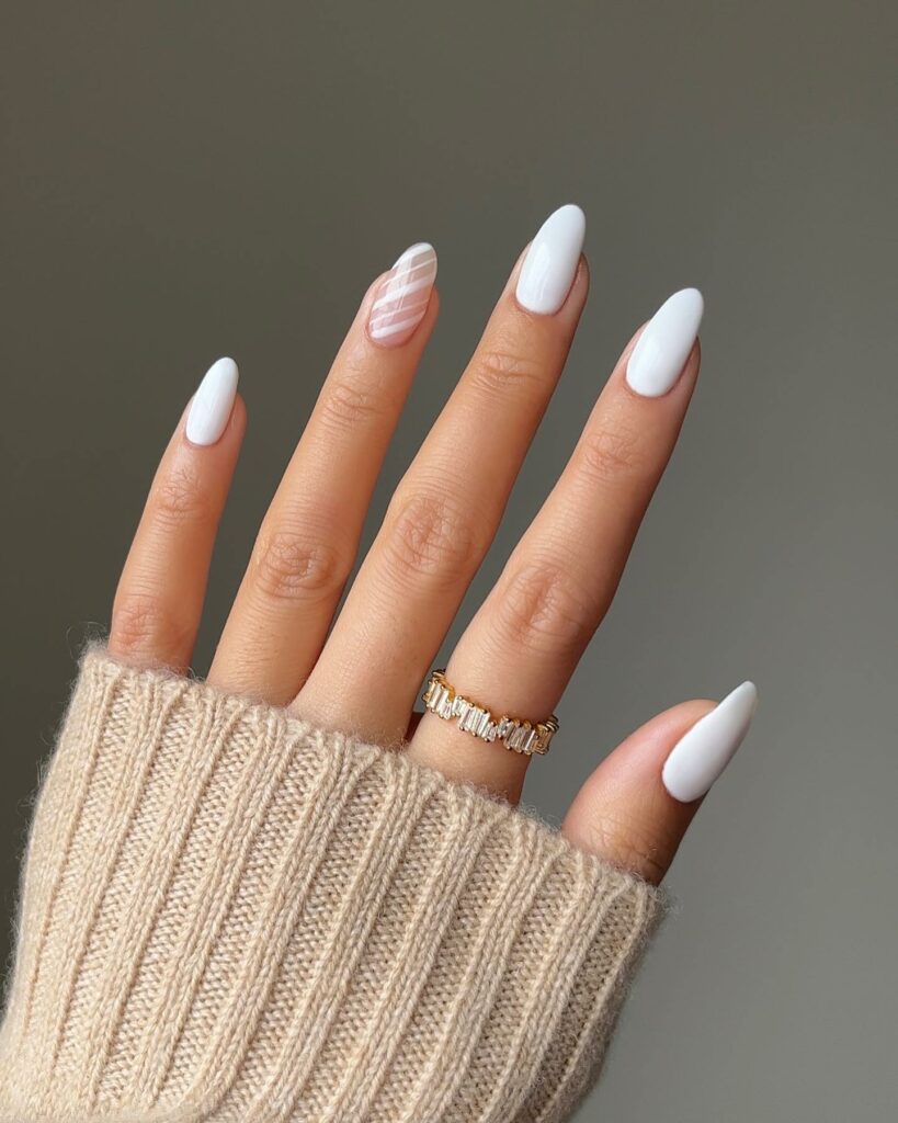Milky Accent Nails