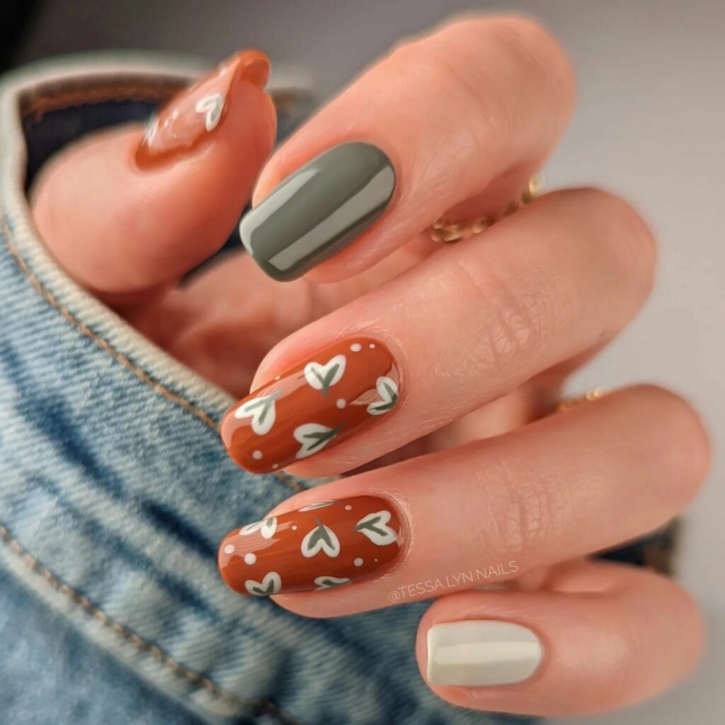 Mixed Fall Palette on Short Nails