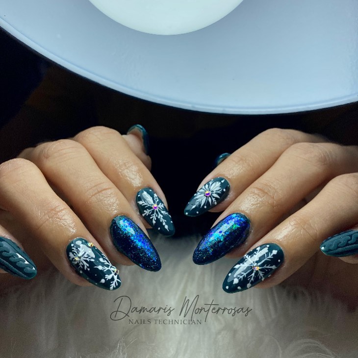Navy With Snowflakes