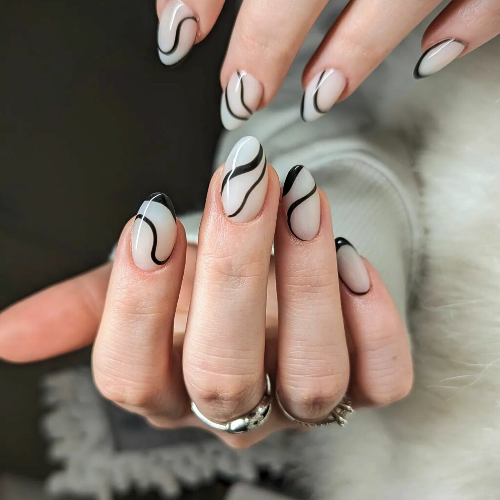 Negative Space cat eye nails