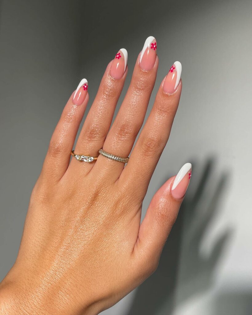 Neon Accents on White Tips