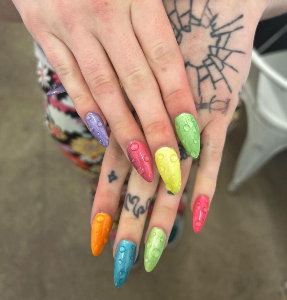 Neon Splash nails