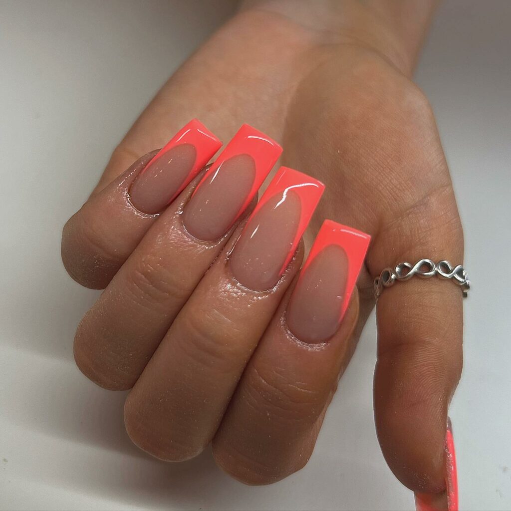 Ombre French Short Acrylic Nails