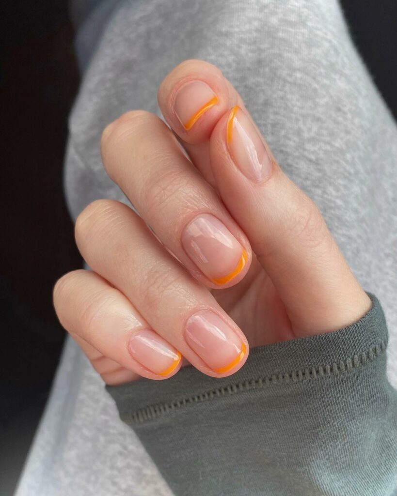Orange French Nails