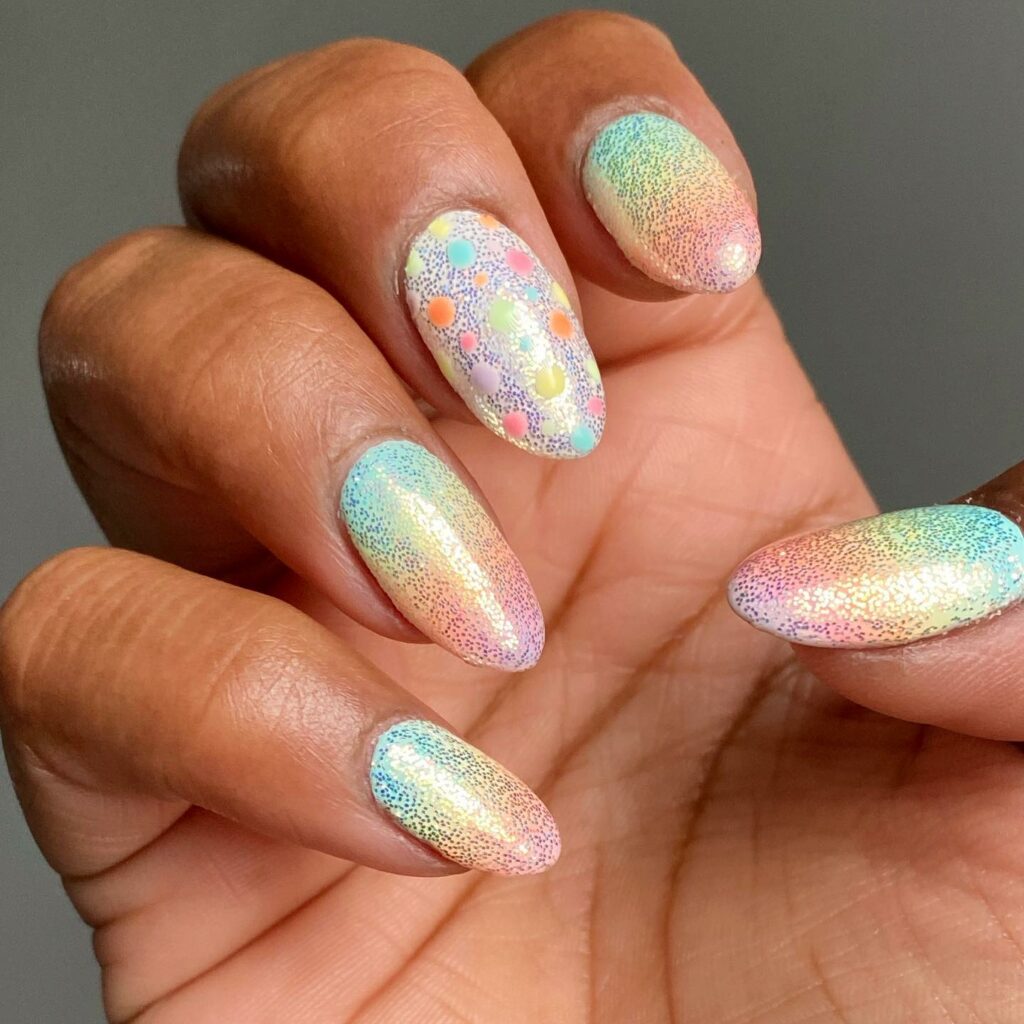 Pastel and Ombre Glitter Nails