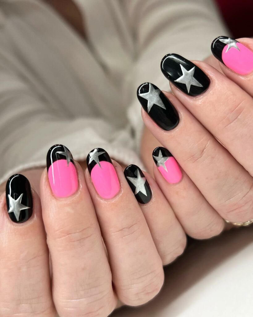 Pink & Black Stars