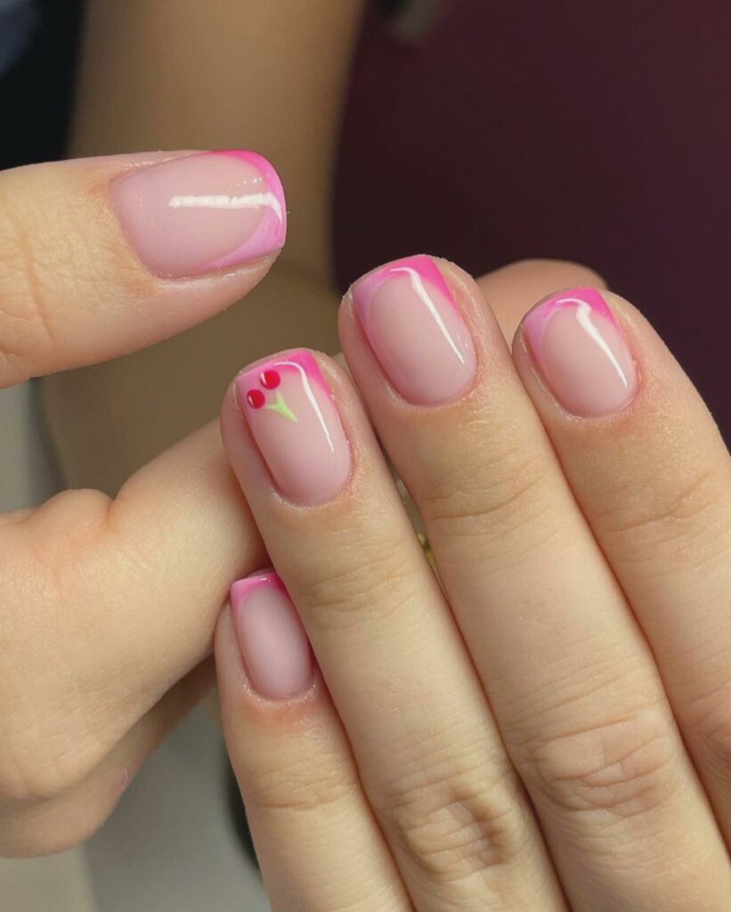 Pink French Tip Nails