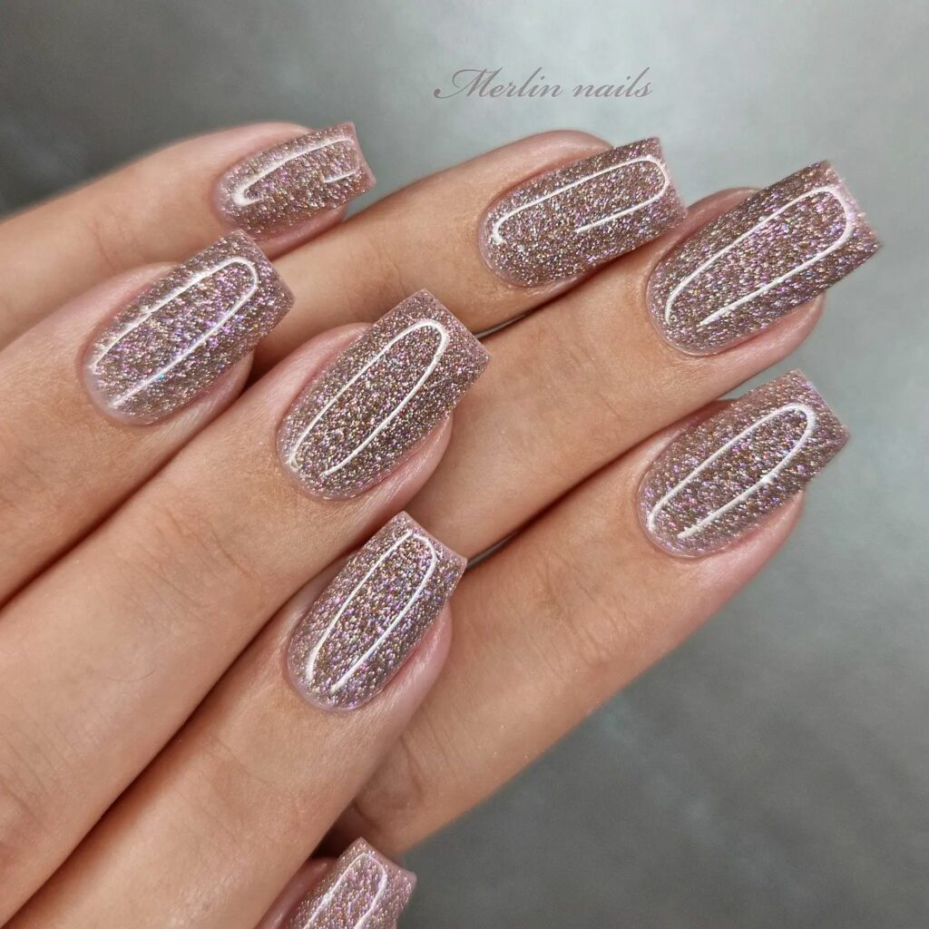 Pink Rose Gold Ombre Nail Design