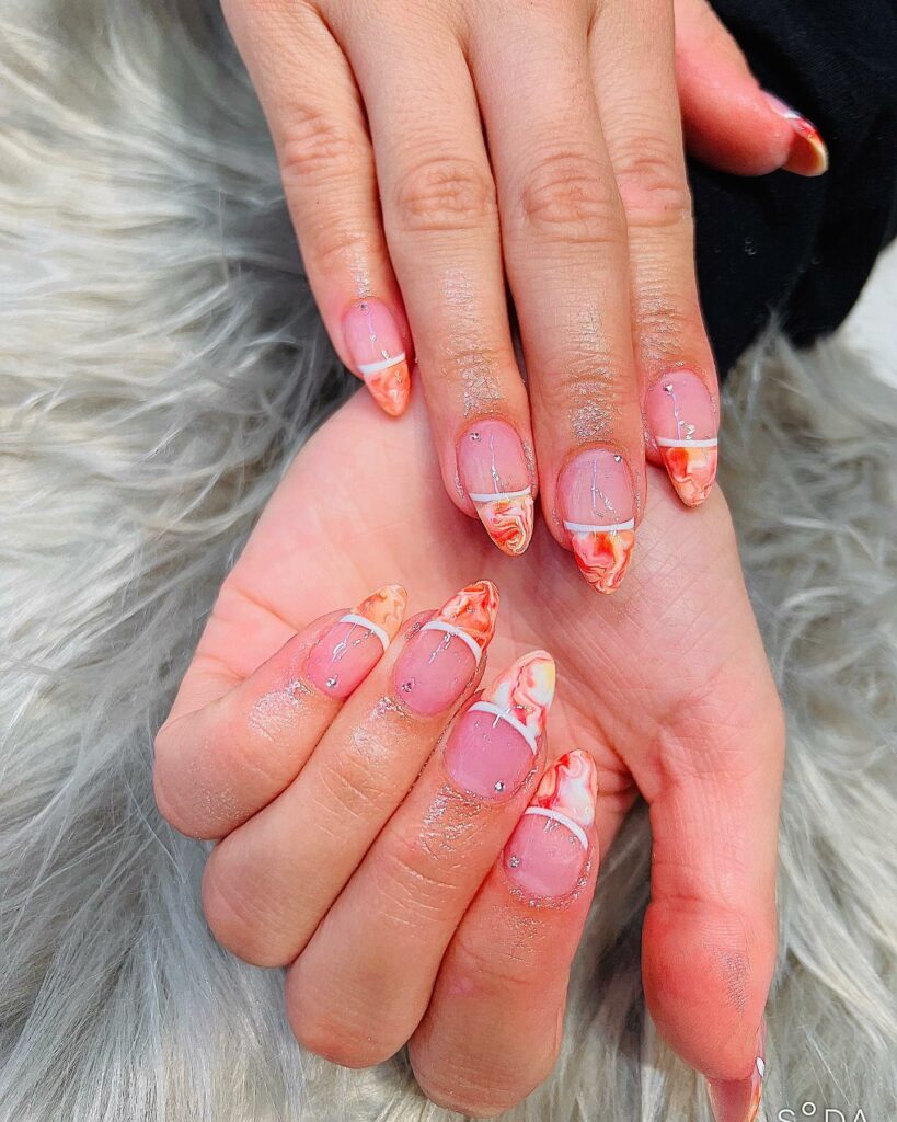 Pink and Orange Marble