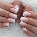 Pink and White Ombre Nails design