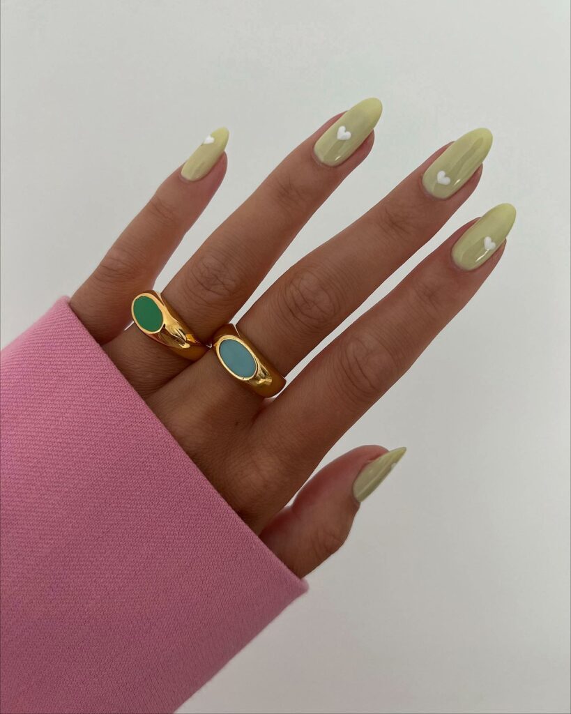 Pistachio Gemstone Nails