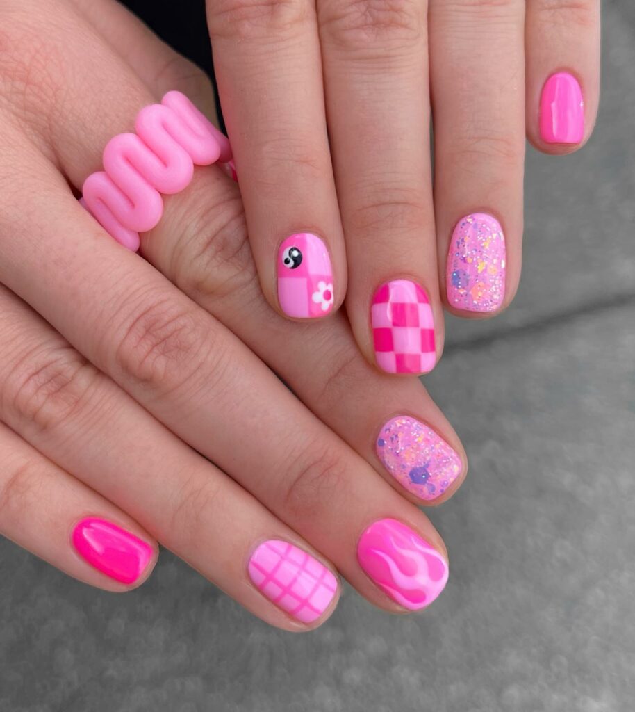 Psychedelic Barbie Nails