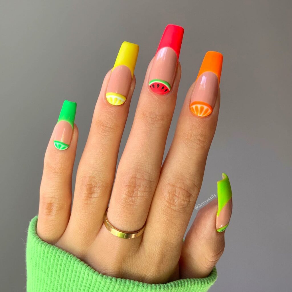 Rainbow Bright nails