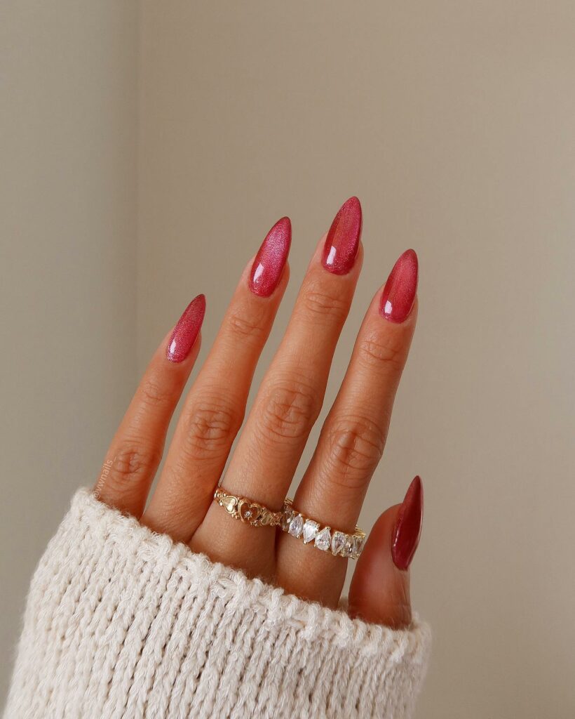 Red Glitter nails