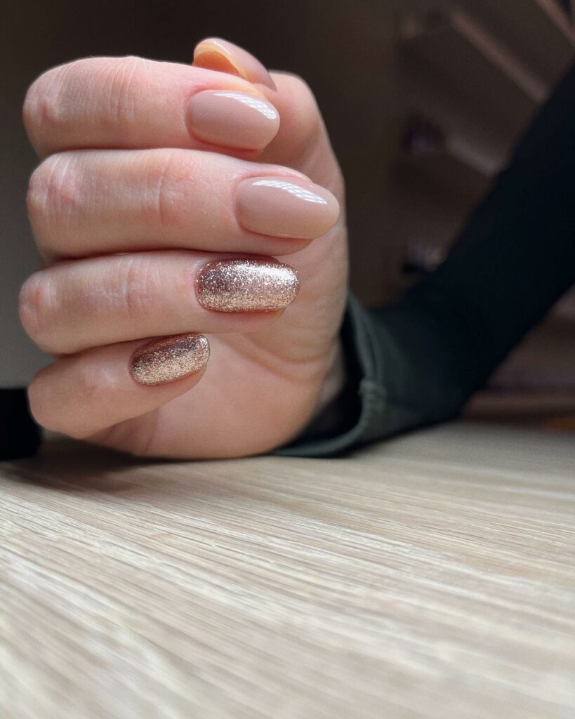 Rose Gold Glitter and Black Accents