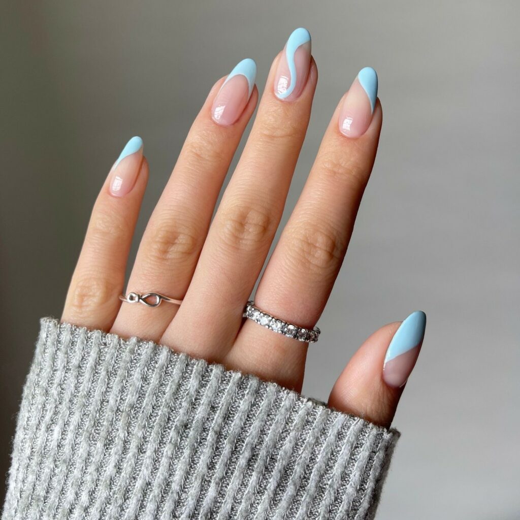 Shady baby blue nail