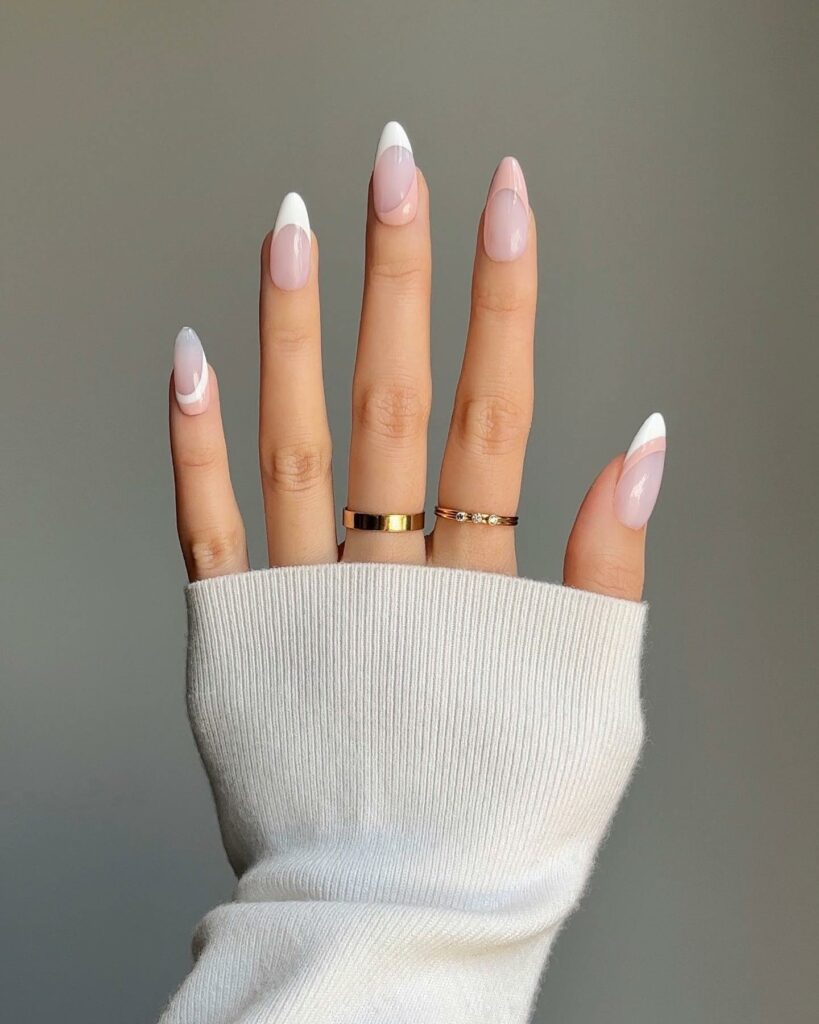 Solar White Tip Nails