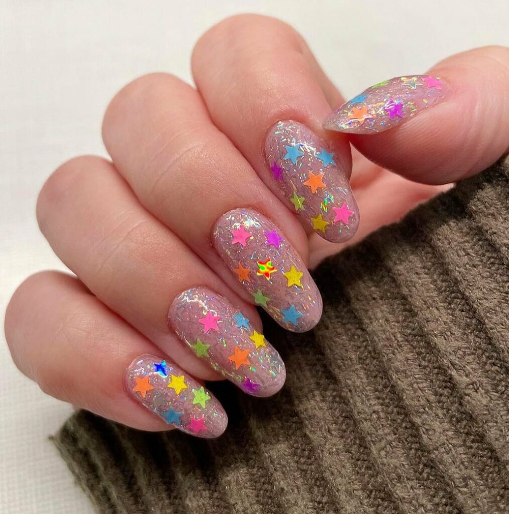 Star Confetti nails