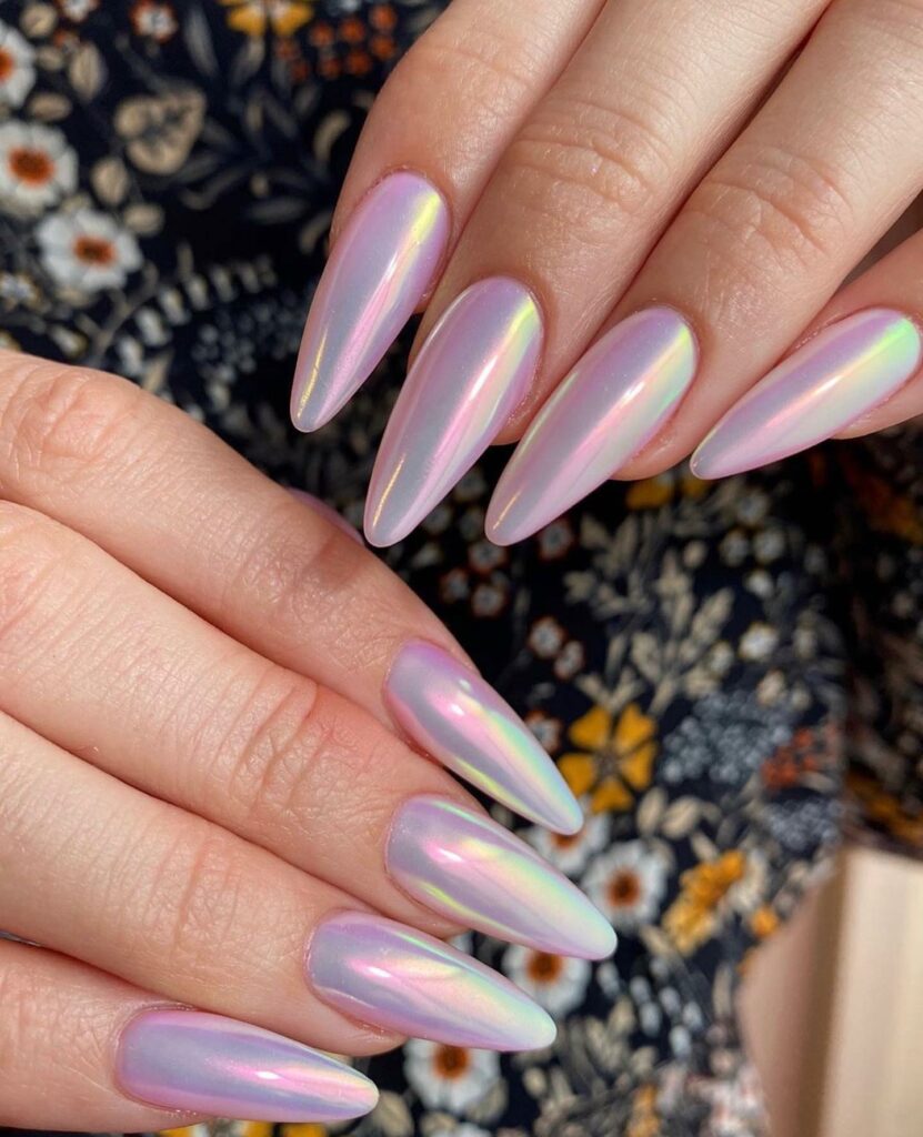 Unicorn cat eye nails