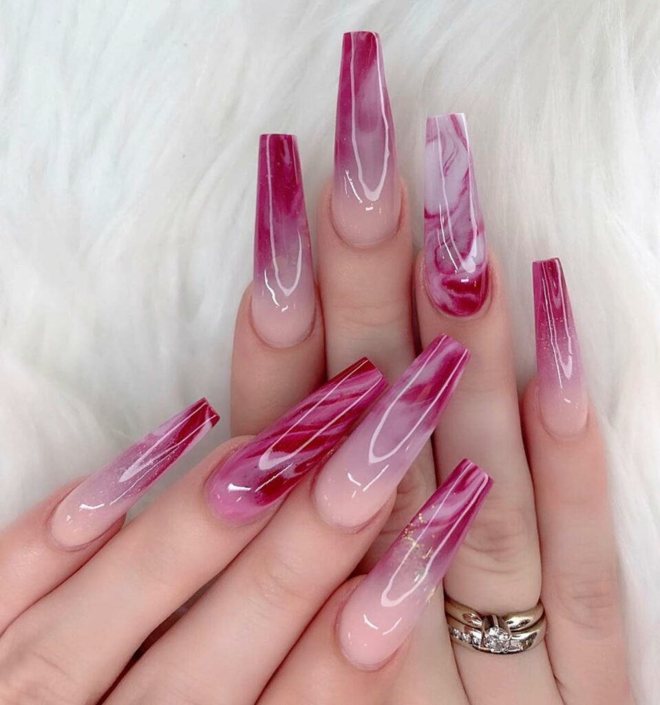 ombré marble nails