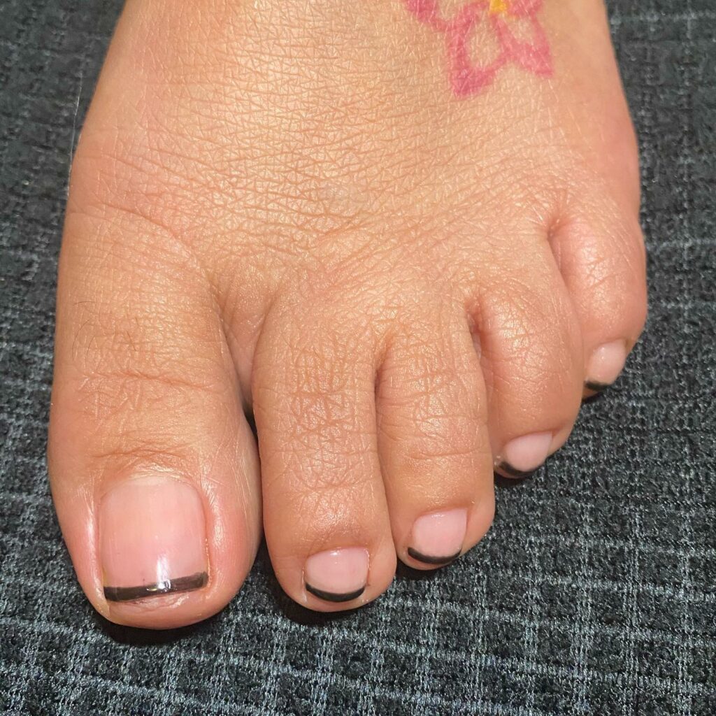 Straight Line French Pedicure