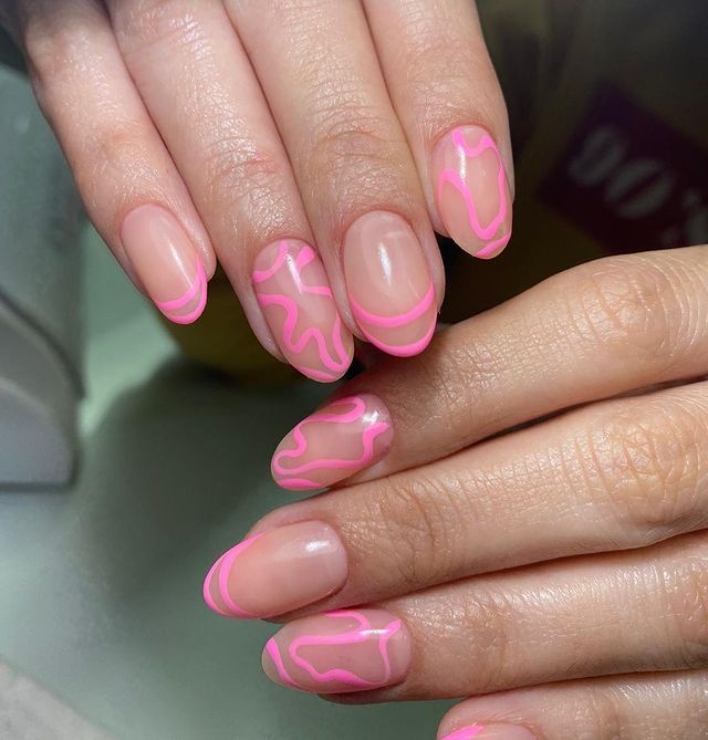 Pink Abstract Nails