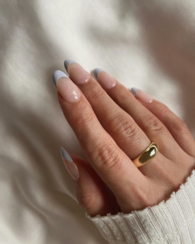 Grey French Tip Manicure