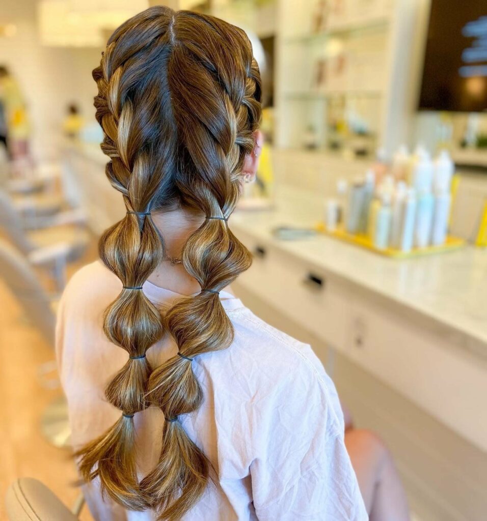 Special Occasion Bubble Braid Hairstyle