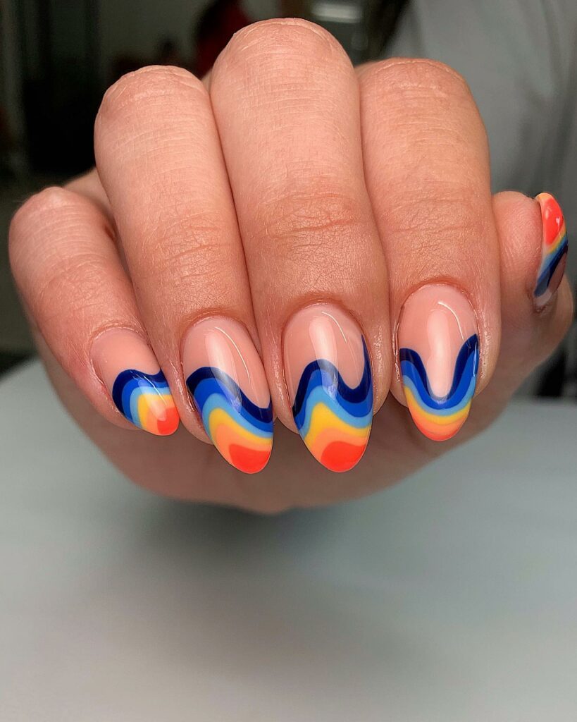 Psychedelic Swirly Nails