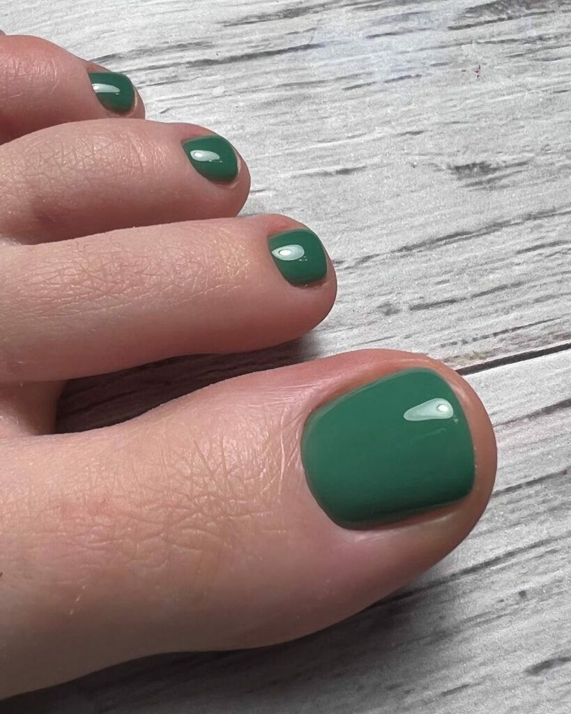 Dark Green Pedicure