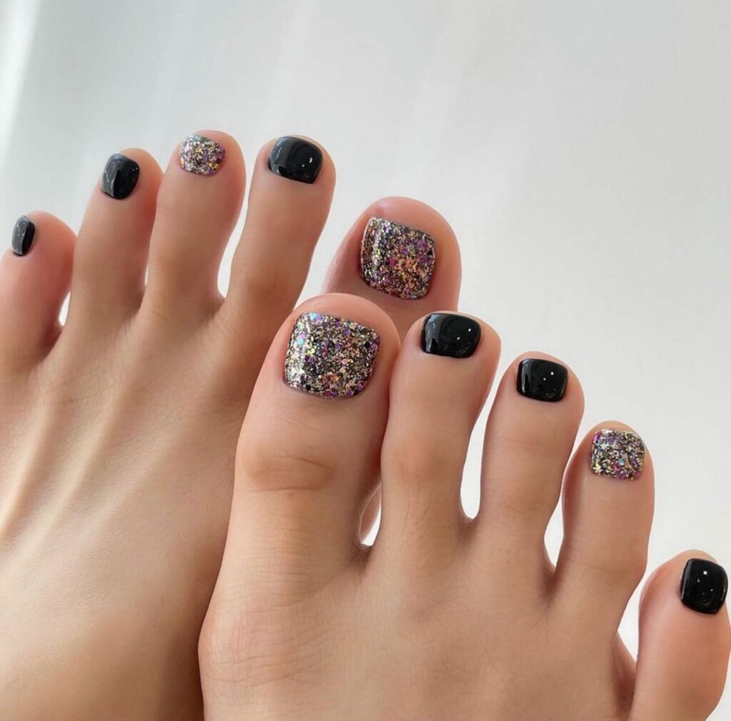 Combination Of Black And Sparkly Glitters