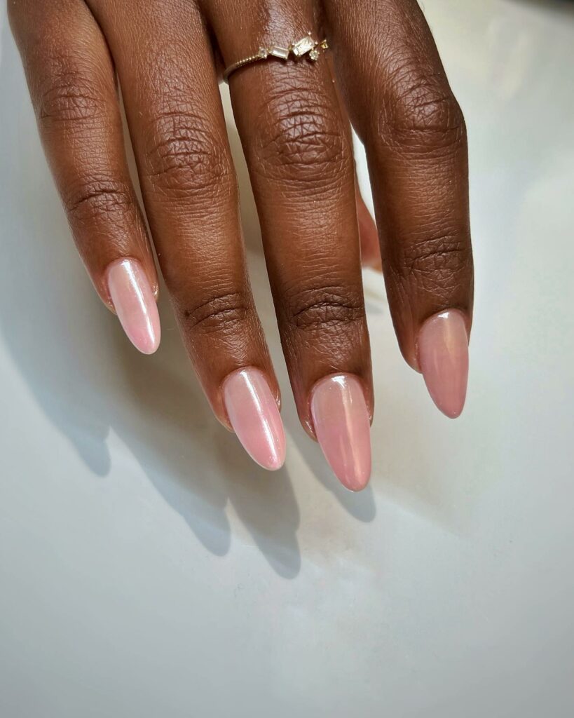 Pearl Pink Bubble Gloss Nails