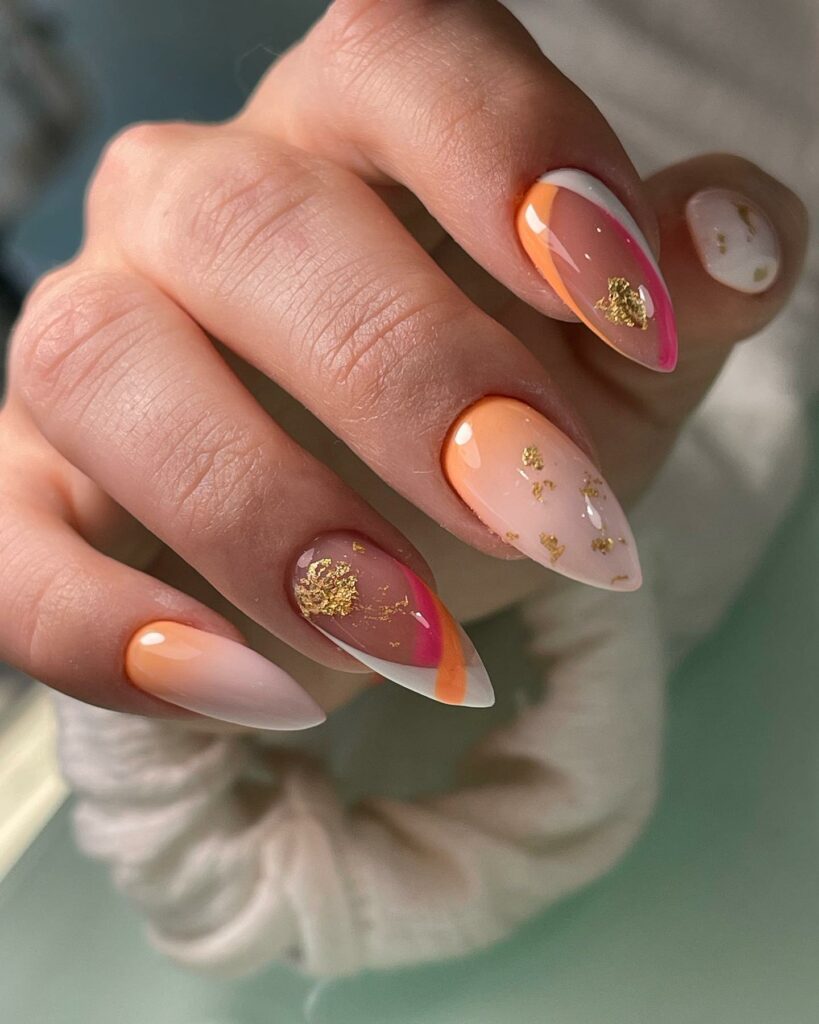 Coral Peach Nails
