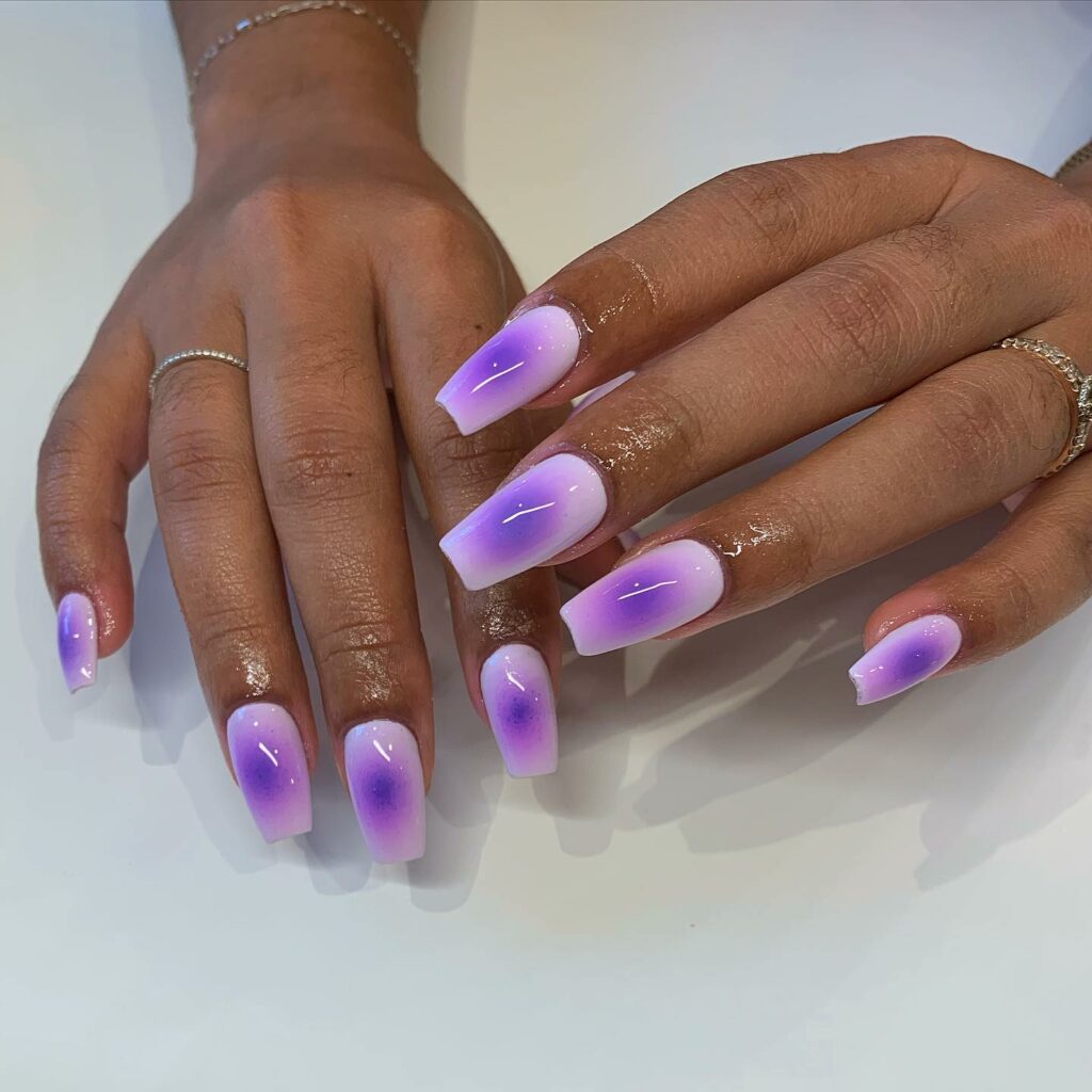 Milky Lilac Ombré Nails