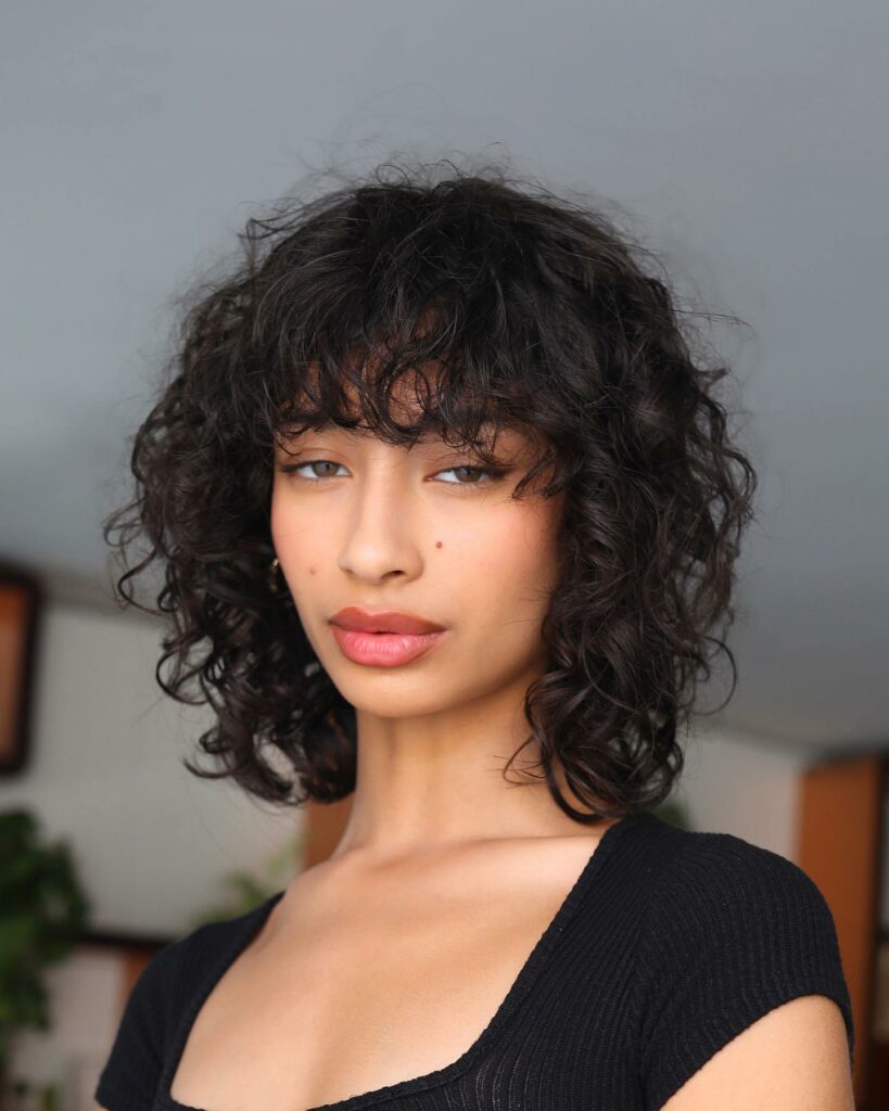 Curly Cut with Bangs