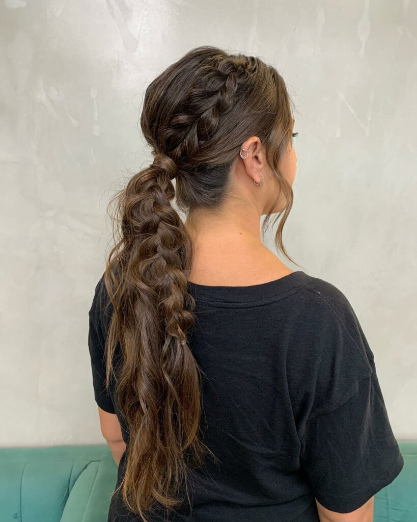 The Classy French Braid into Sleek Ponytail