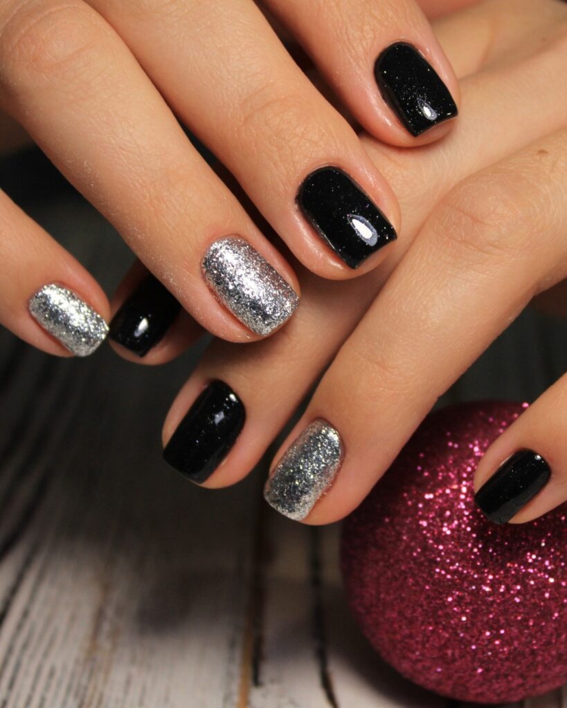 Black & Silver Glitter