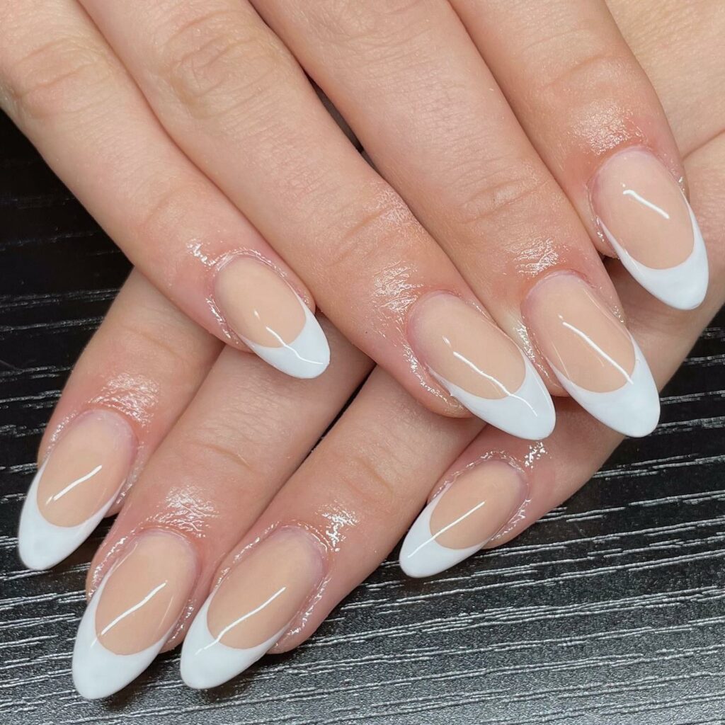 Classic French Manicure With Beige Polish