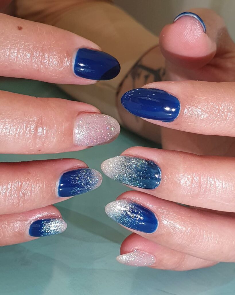 Navy With Ombre Glitter