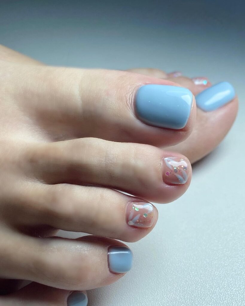 Light Blue And Nude Combination