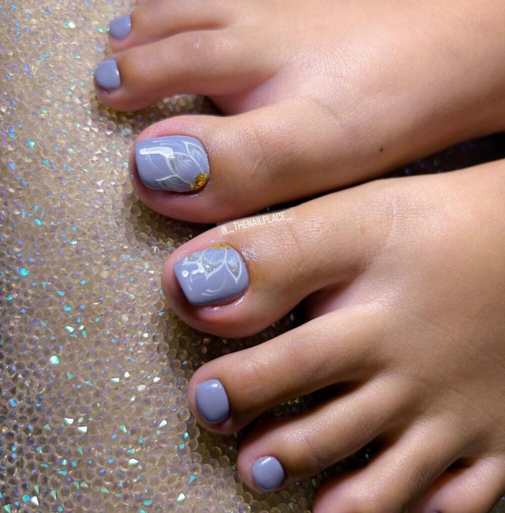 Serene Light Purple Pedicure