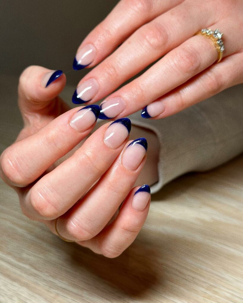 Navy Blue French Manicure