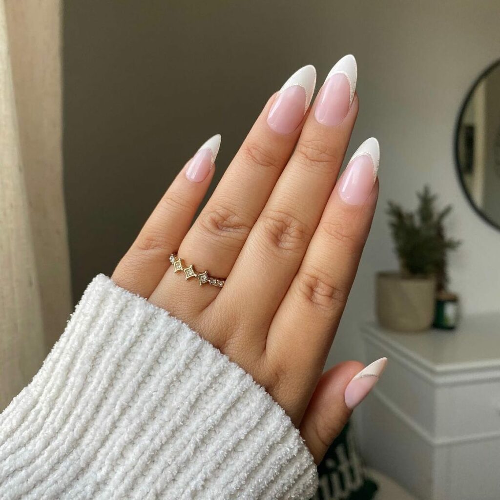30 Latest Almond French Tip Nail Designs To Try In 2024! 20 French Manicure Almond Nails