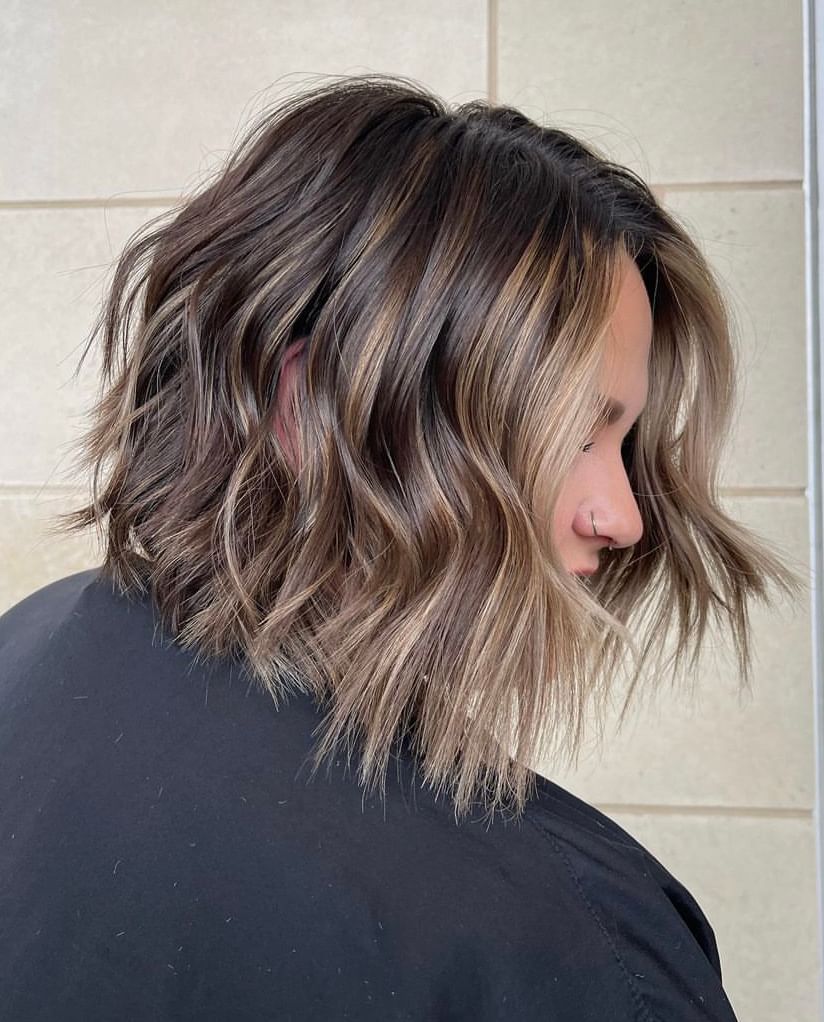 Golden-Bronde Bob with Piecey Layers