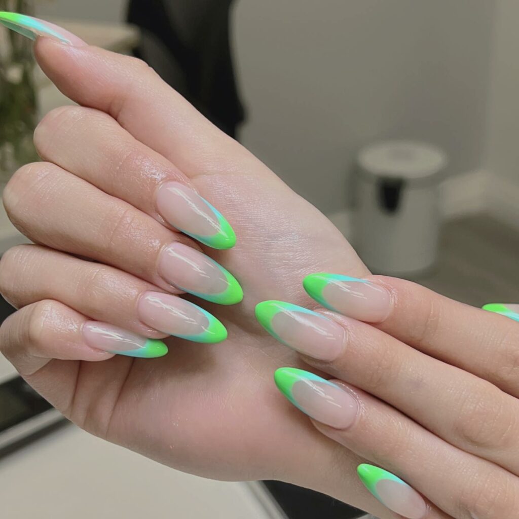 Green Ombré Tips