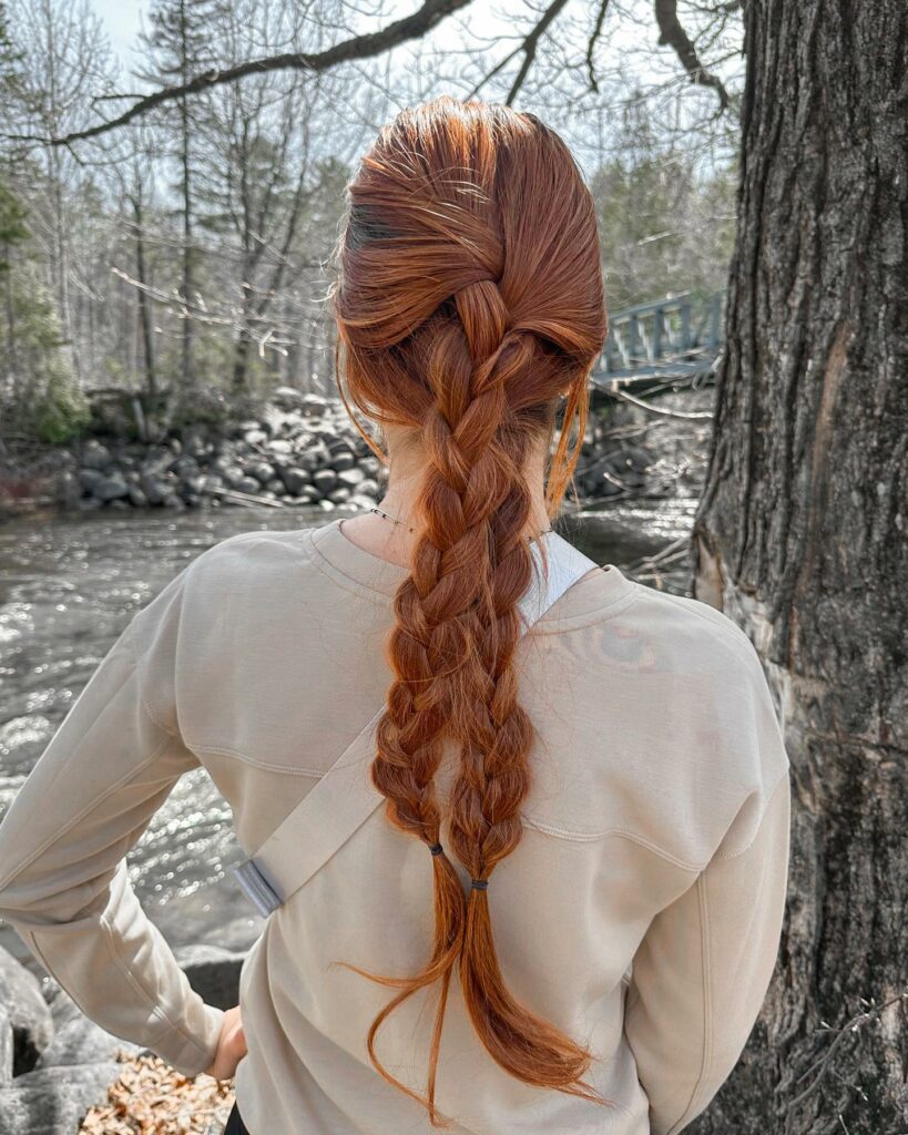 Long Strawberry Blonde with a Braid